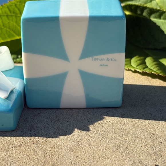 Tiffany & Co. Elegant Blue ceramic gift Box with ceramic white Ribbon - Picture 4 of 6